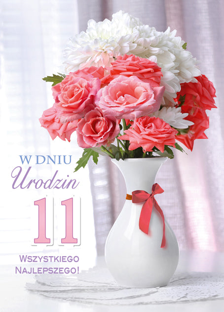 Polish Birthday Cards Flowers - B6SC