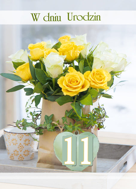 Polish Birthday Cards Flowers - B6SC