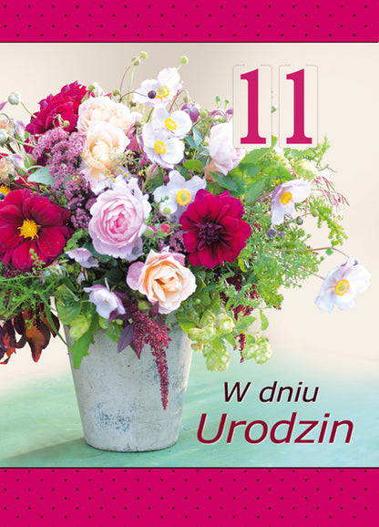 Polish Birthday Cards Flowers - B6SC