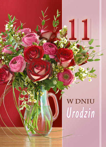 Polish Birthday Cards Flowers - B6SC