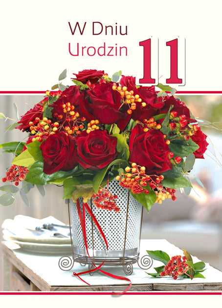 Polish Birthday Cards Flowers - B6SC