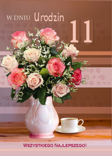 Polish Birthday Cards Flowers - B6SC