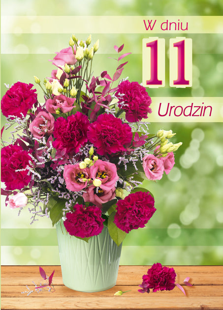 Polish Birthday Cards Flowers - B6SC