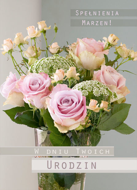 Polish Birthday Cards Flowers Set 2 - B6