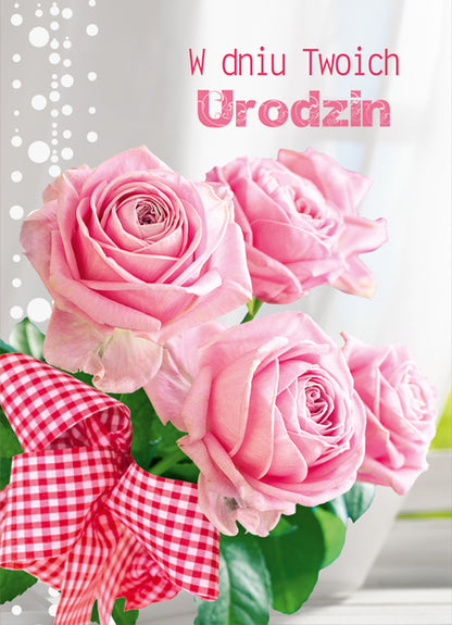Polish Birthday Cards Flowers Set 2 - B6