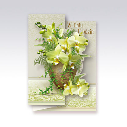 Polish Birthday Cards Flowers - B6W