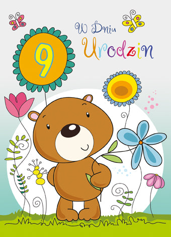 Polish Birthday Cards For Kids with Changeable Year - B6SC