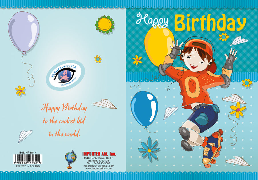 Birthday Card - Happy Birthday for Boys - B6L
