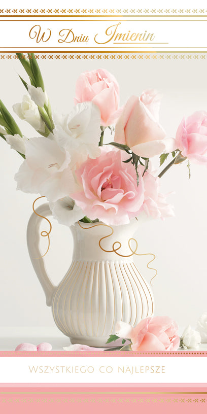 Polish Name Day Cards Flowers - DL