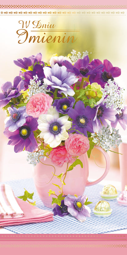 Polish Name Day Cards Flowers - DL
