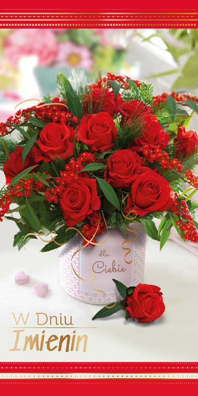 Polish Name Day Cards Flowers - DL