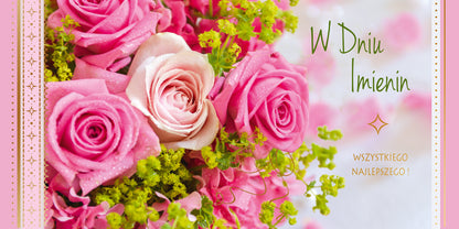 Polish Name Day Cards Flowers - DL