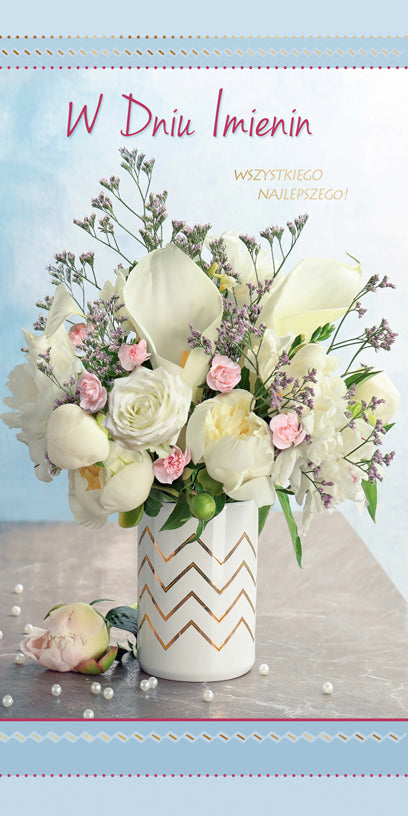 Polish Name Day Cards Flowers - DL