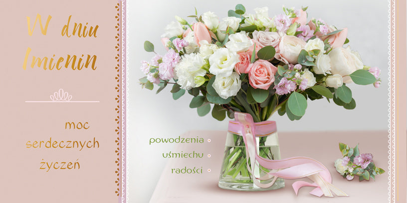 Polish Name Day Cards Flowers - DL