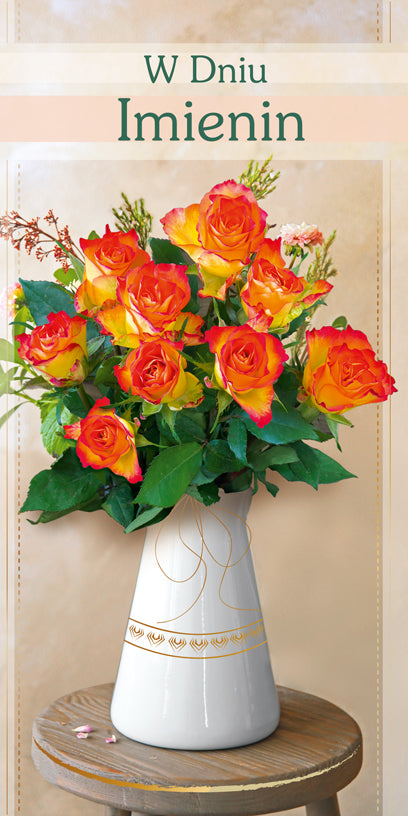 Polish Name Day Cards Flowers - DL