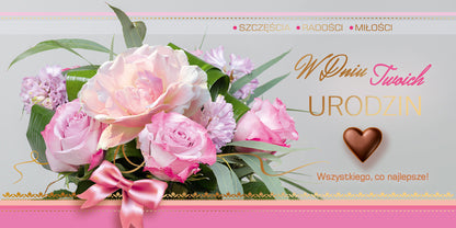 Polish Birthday Cards Flowers Set 3 - DL