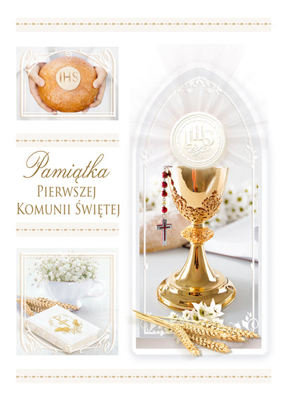 Polish Greeting Cards First Communion Chalice 3D - A5P
