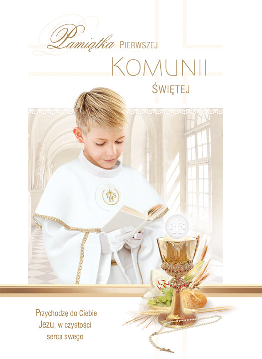 Polish Greeting Cards First Communion Boy 3D - A5P