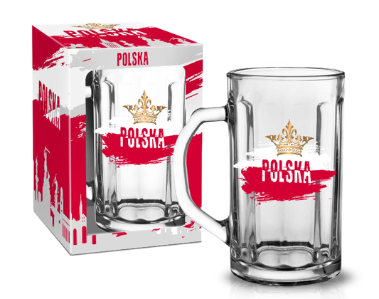 Beer Mug Nicol 500ml (17 fl oz) Polish Crown