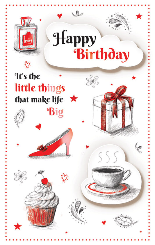 Birthday Card It's the Little Things (Red)