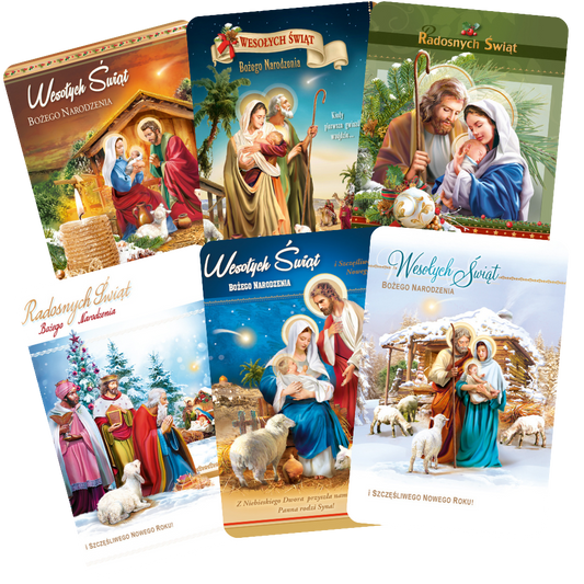 Polish Greeting Cards Christmas Religious - A5P