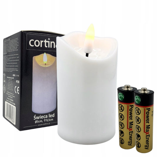 LED Candle 0.5cm diameter, 9.5cm height - batteries included