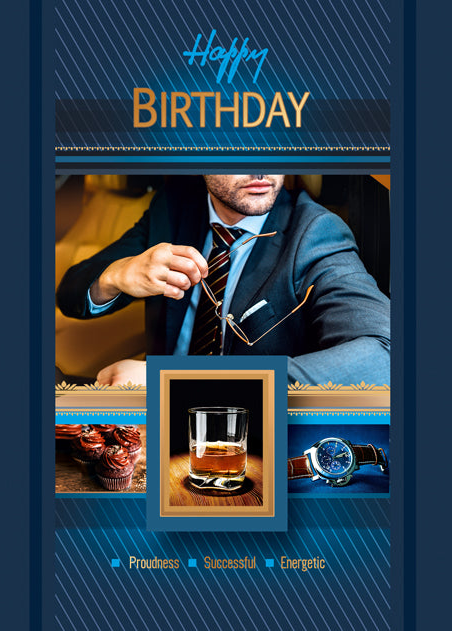 Birthday Card - Happy Birthday for Him - B6L