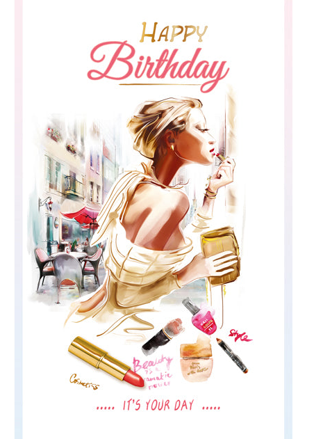 Birthday Card - Happy Birthday for Her - B6L