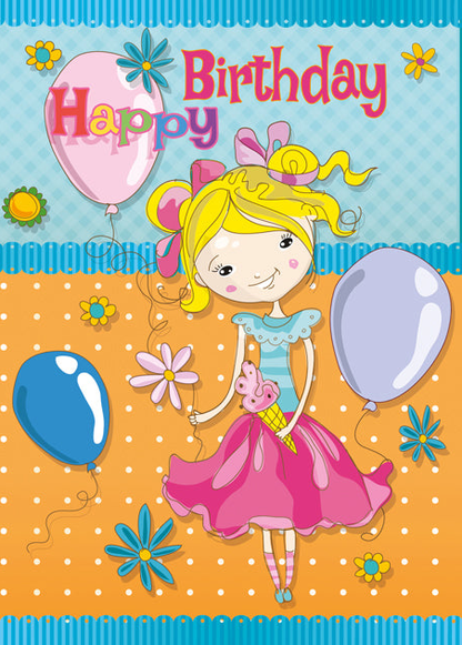 Birthday Card - Happy Birthday for Girls - B6L