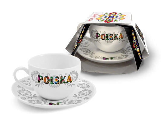 FOLK - Cup and Saucer 220ml (7.5 fl oz) Poland