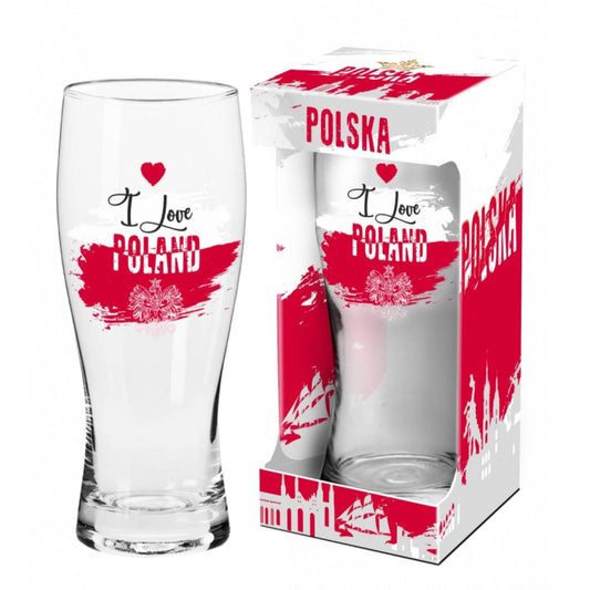 Beer Glass Golding 500ml (17 fl oz) I love Poland