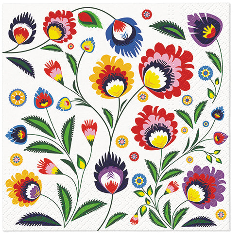Paper Napkins Folk Flowers