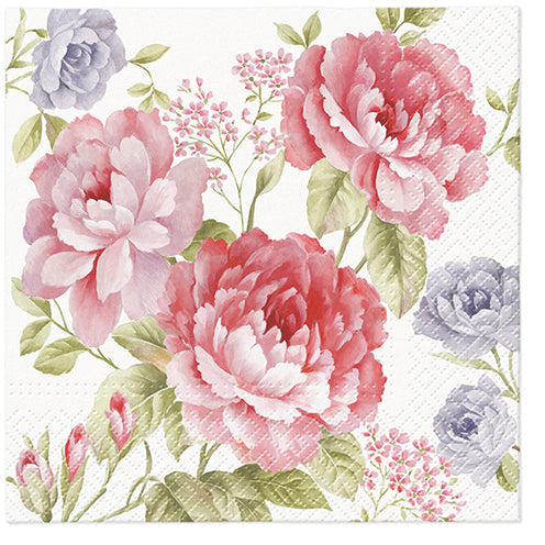 Paper Napkins Julietta Pink and Blue Roses