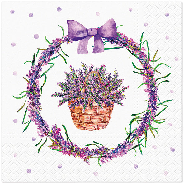 Paper Napkins Lavender Basket